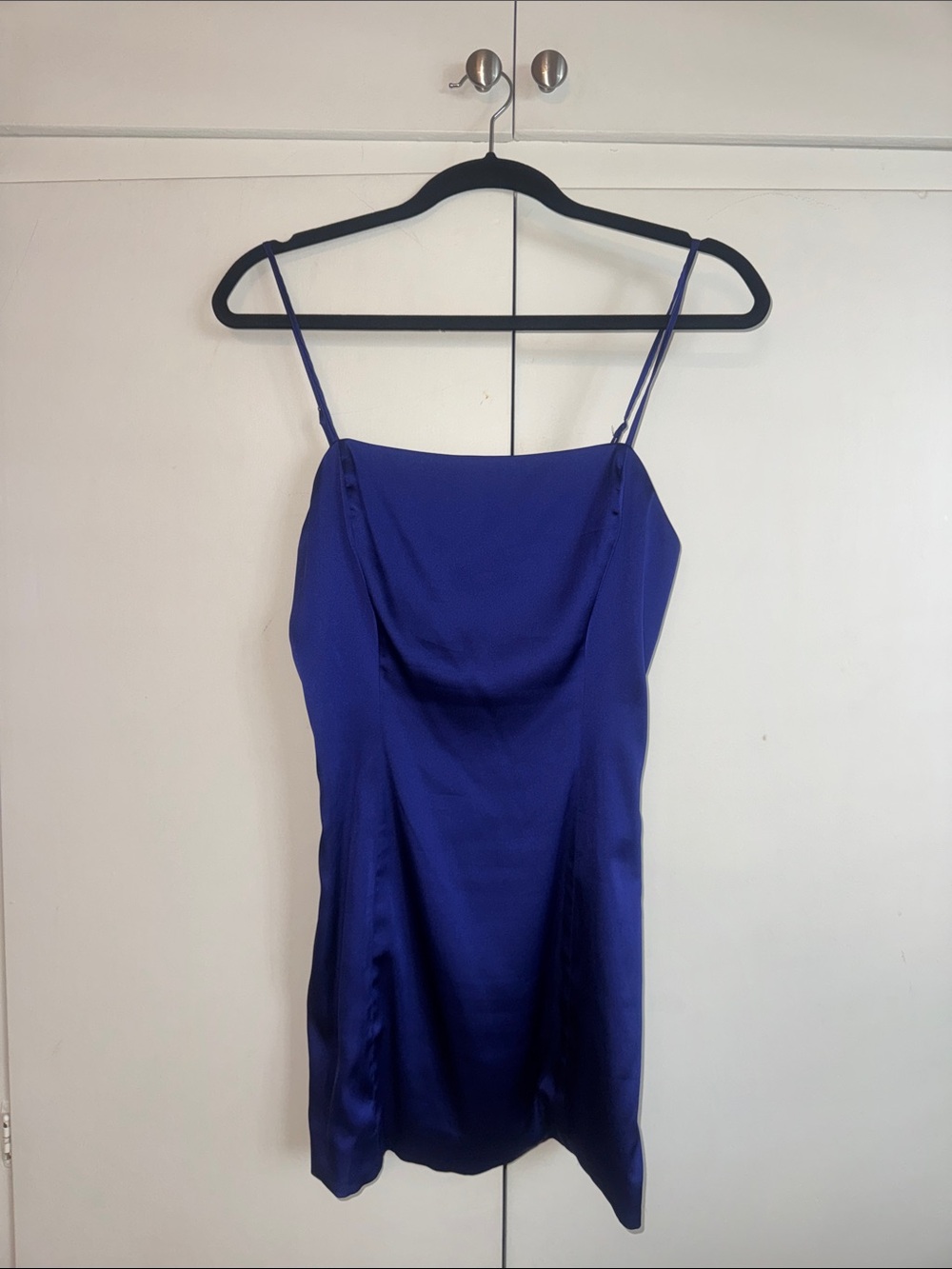 Aritzia Royal Blue Satin Mini Dress